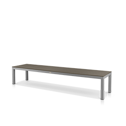 8' Backless Bench Kessler Silver Frame with Gray Seat